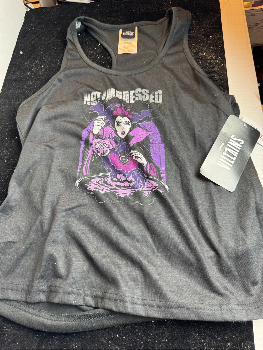 Disney Black Tank with Purple & Pink Maleficent Graphic